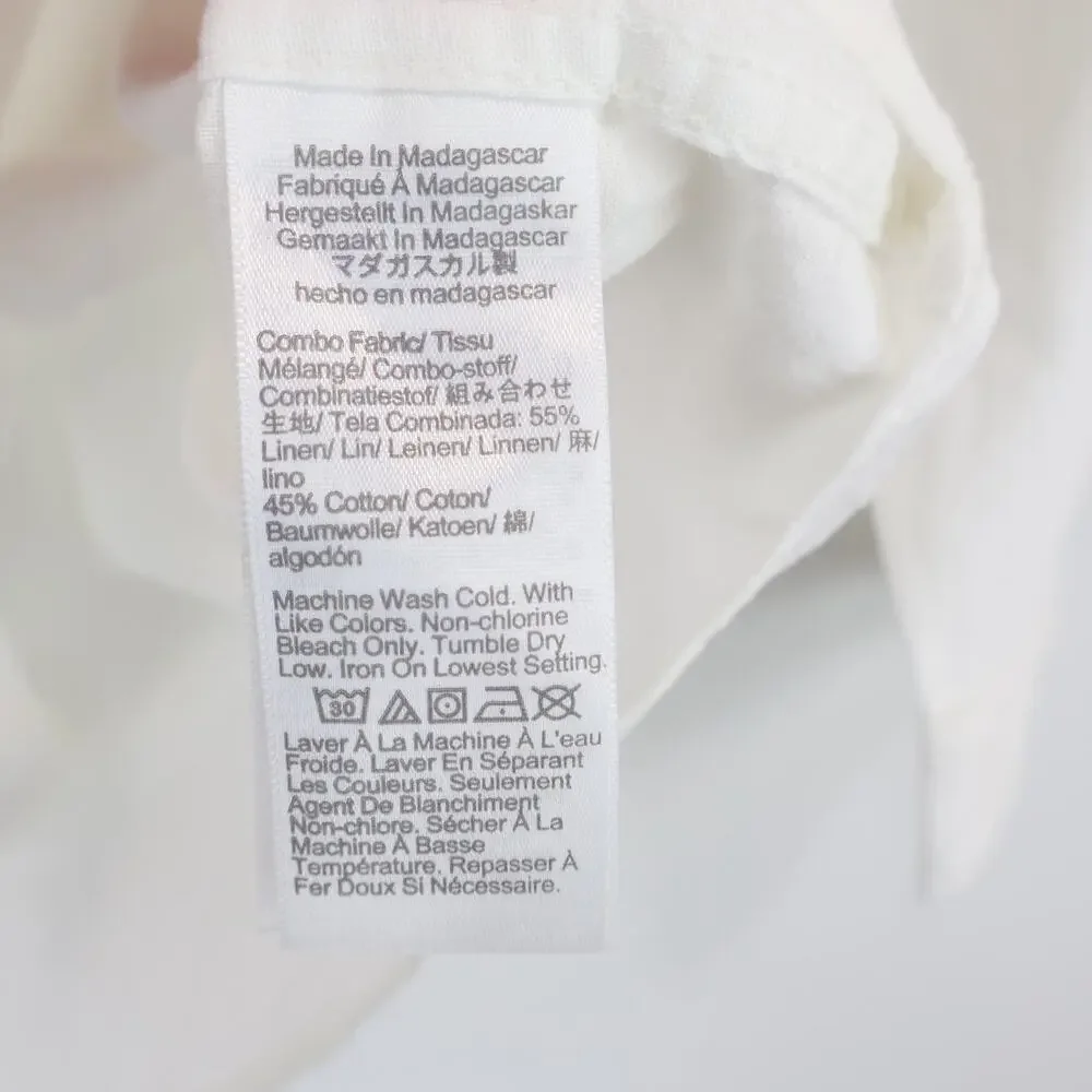 J.Crew Crewcuts Kid's Button Down Linen Blend Shirt White Size 16 NWT